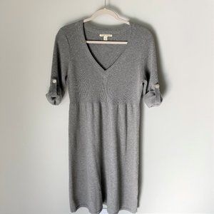 Banana Republic Gray V Neck Sweater Dress